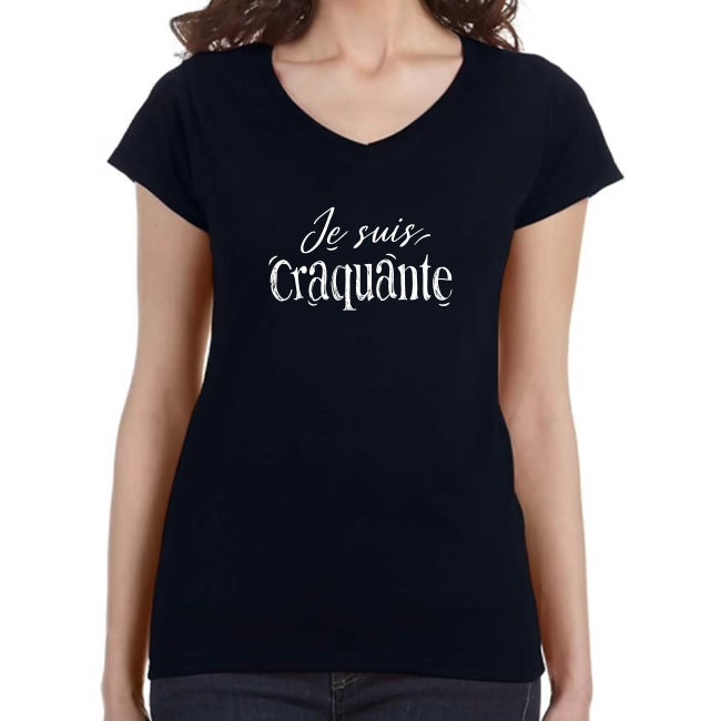 T-shirt Je suis craquante (noir)